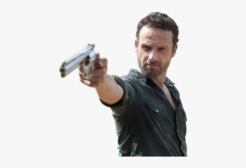 Guy With Gun Png - Rick Grimes, Transparent Png, Free Download