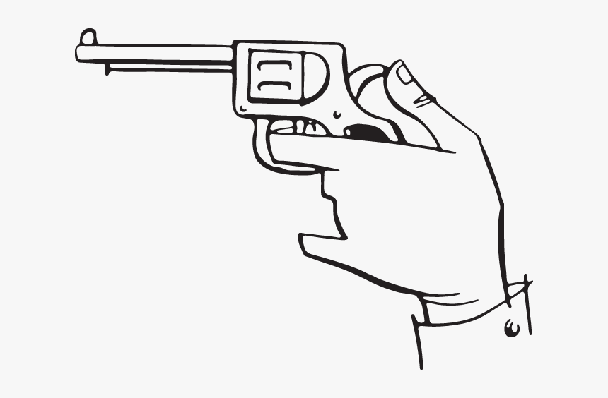 Man Points Gun To Head - Png Draw Man With Weapon, Transparent Png, Free Download