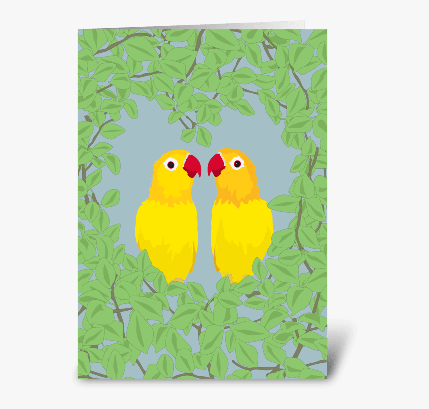 Love Birds Greeting Card - Lovebird, HD Png Download, Free Download