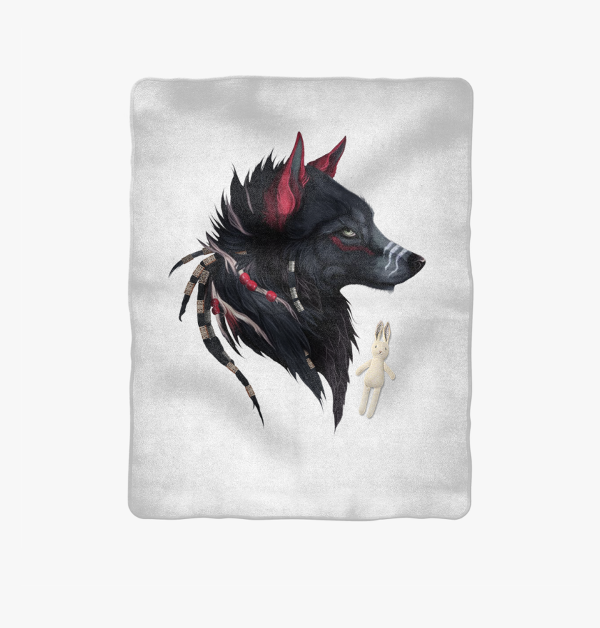 Black Wolf Sublimation Baby Blanket"
 Class= - Big Black Wolf With Red Eyes, HD Png Download, Free Download