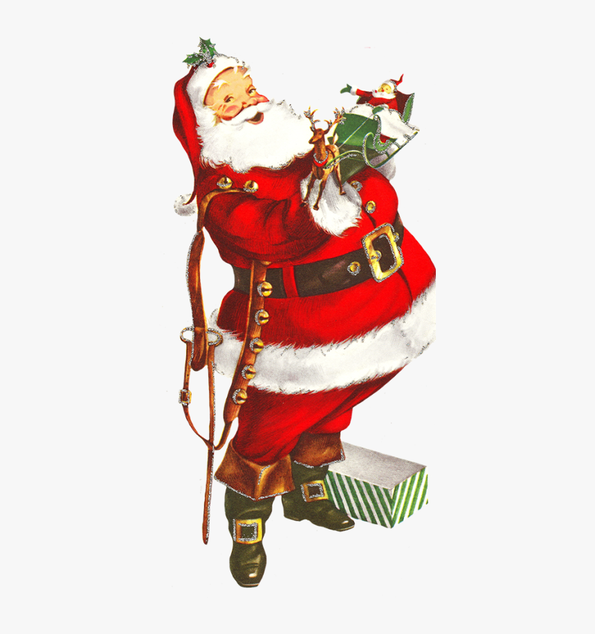 Illustrations Of Vintage Santa, HD Png Download, Free Download