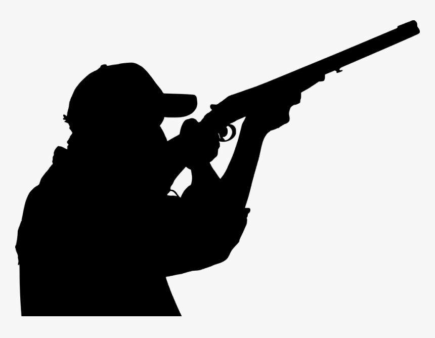 Hunting, Hunter, Gun, Silhouette, Shooting - Clip Art Clay Shooting, HD Png Download, Free Download