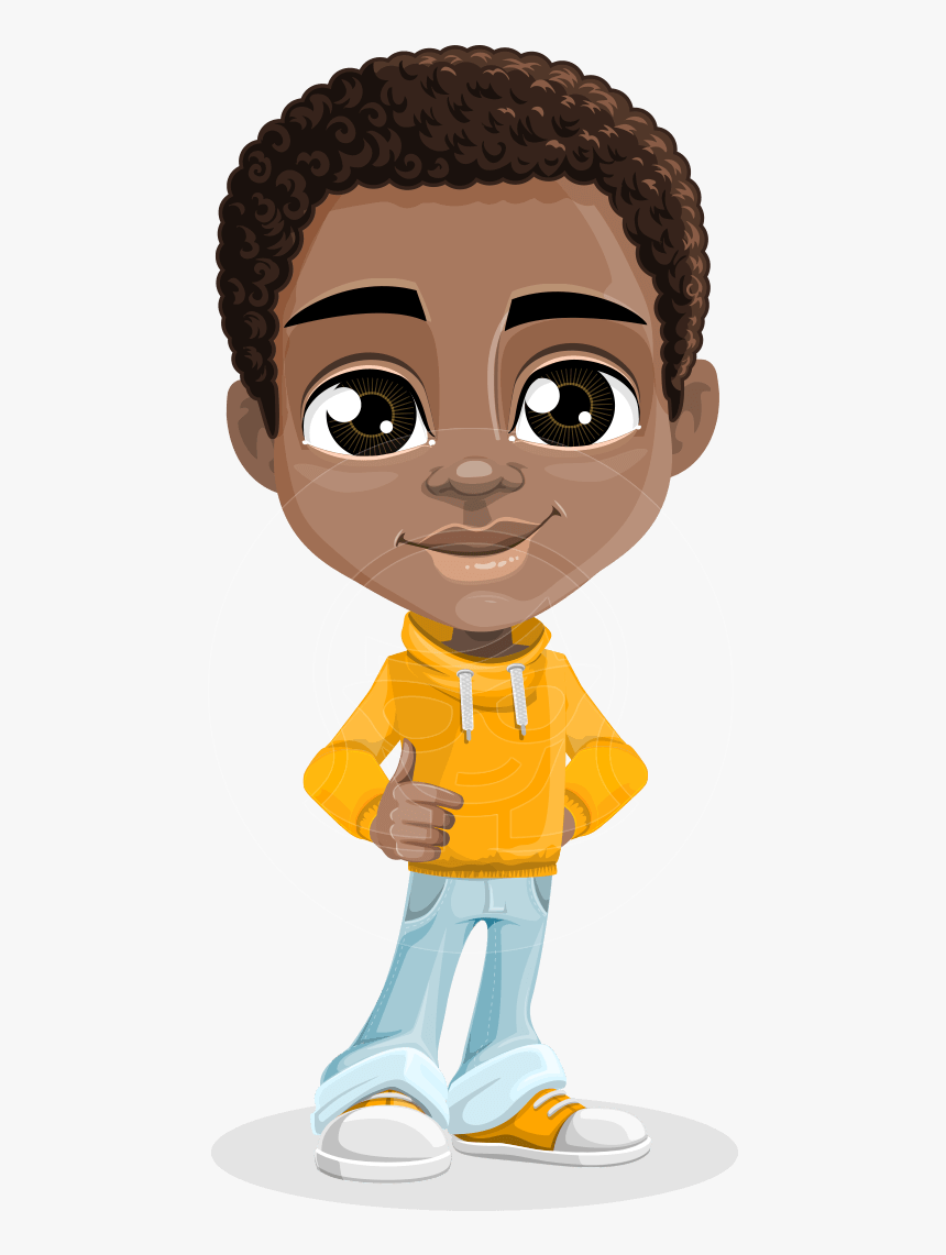 Jorell The Playful African American Boy - African American Boy Cartoon, HD Png Download, Free Download