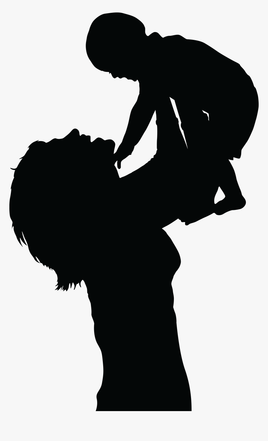 Black Png Transparent Images - Mother And Baby Silhouette, Png Download, Free Download