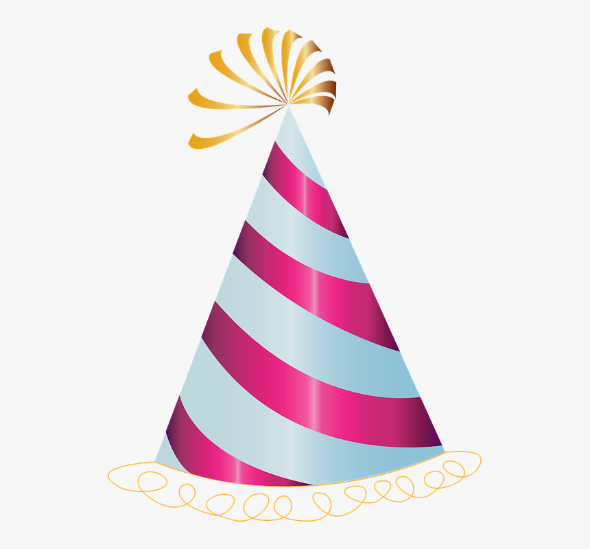 Happy Birthday, Hat, Party, Pink, Birthday, Celebration - Transparent Background Birthday Hat, HD Png Download, Free Download