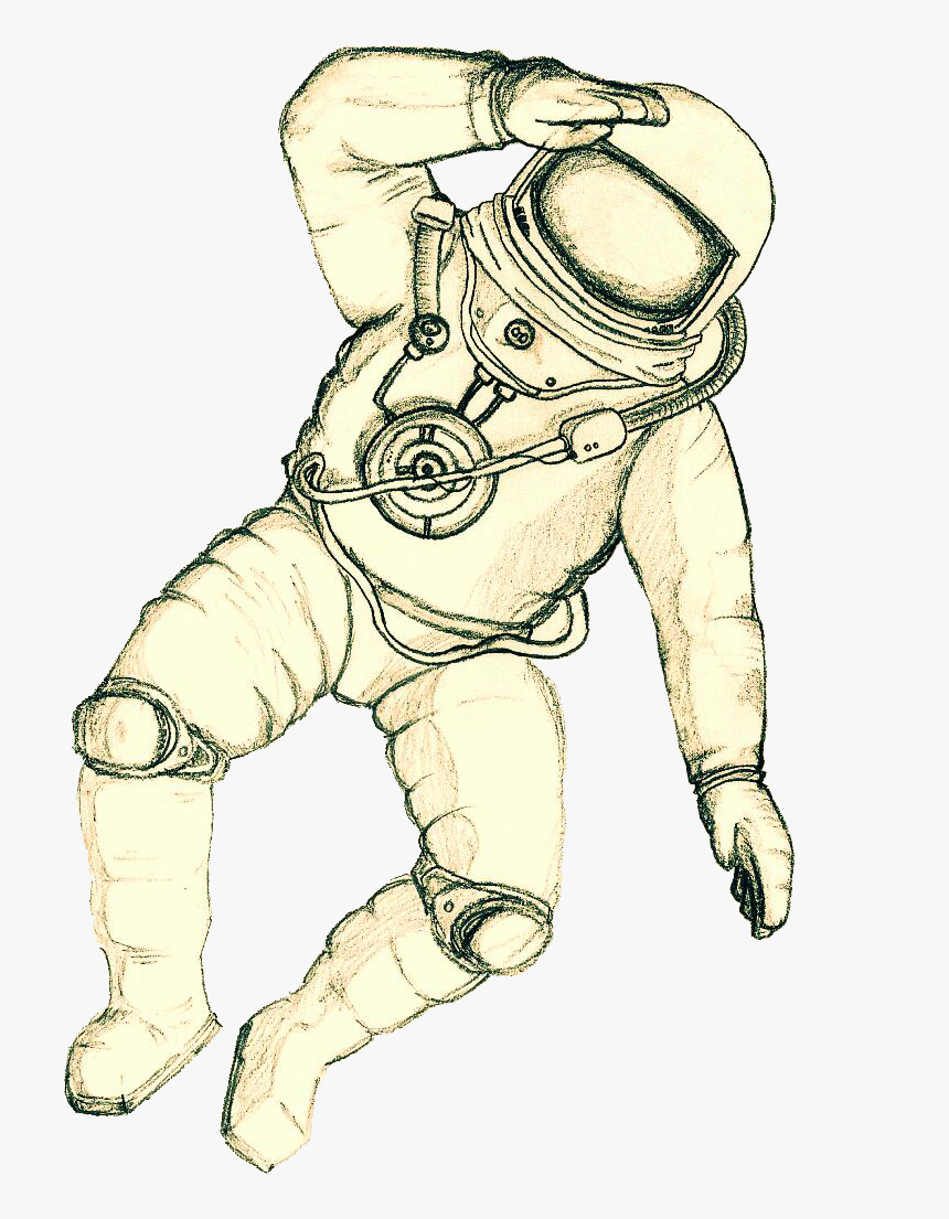 Drawing Of Space Shuttle - Astronaut Drawing In Space, HD Png Download, Free Download