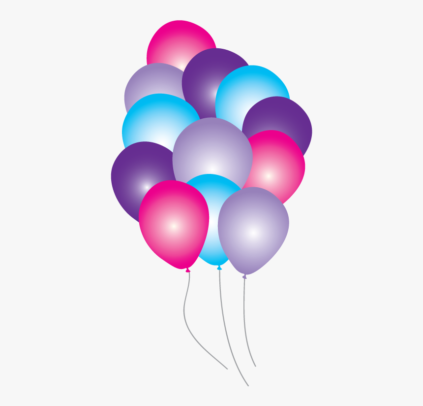 Frozen Clipart Balloon - Balloons Pink And Purple Transparent, HD Png Download, Free Download