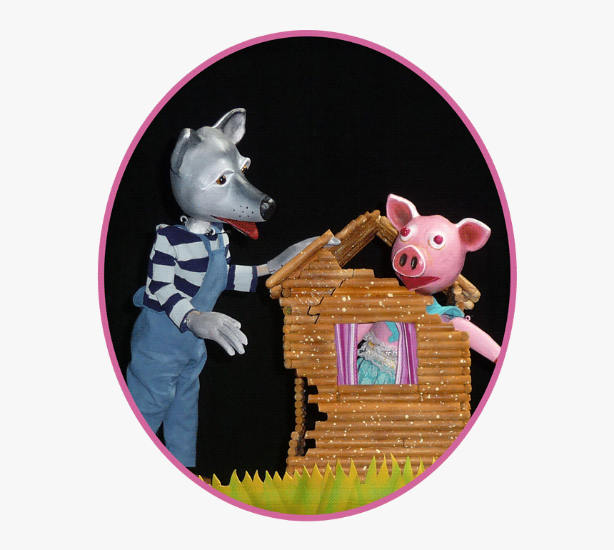 Wolf And Pig With Pretzel Stick House - The Three Little Pigs, HD Png Download, Free Download