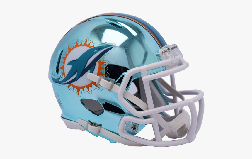Miami Dolphins Chrome Riddell Speed Mini Football Helmet - Miami Dolphins Football Helmet, HD Png Download, Free Download