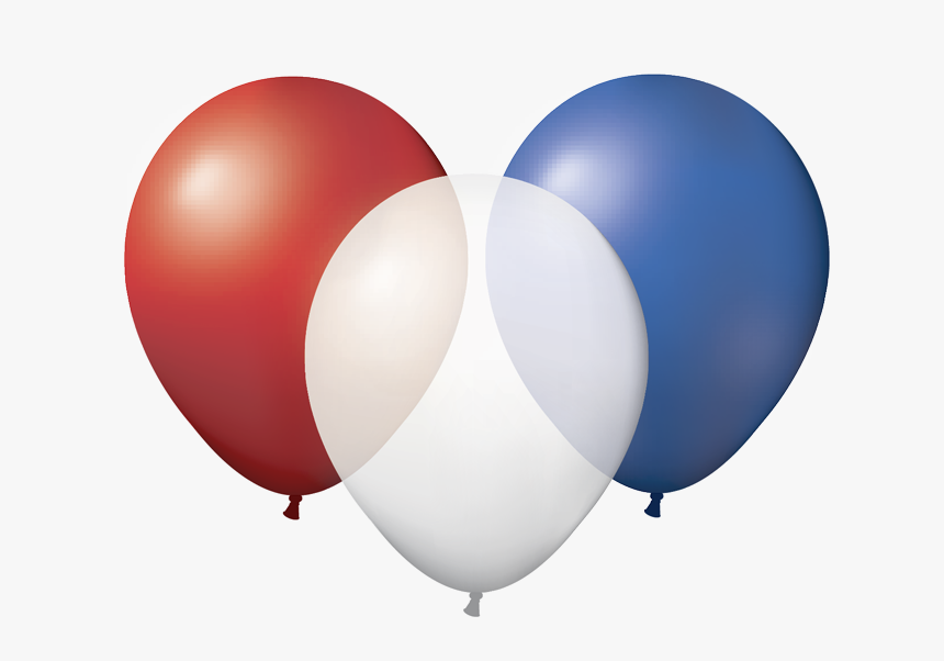 Blue And White Balloons Png Clip Art Black And White - Red White And Blue Balloons Png, Transparent Png, Free Download