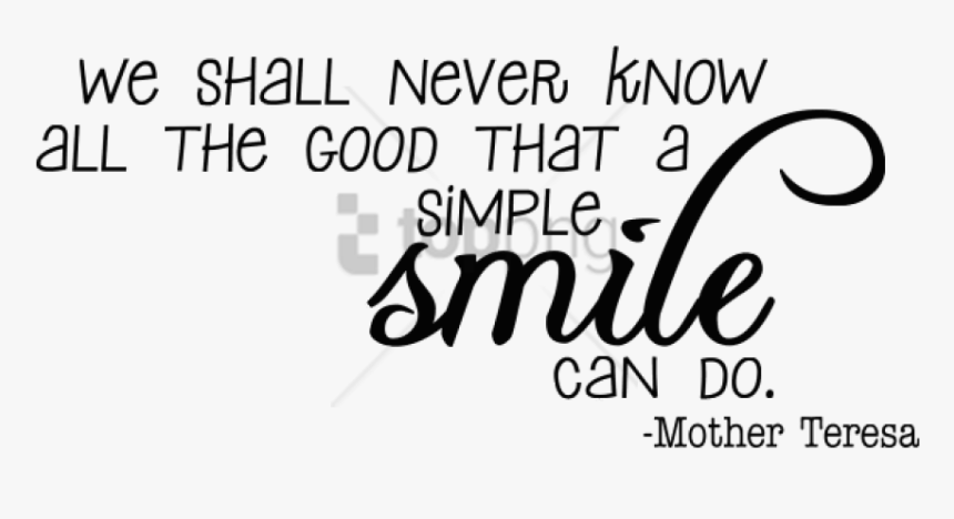 Smile Quotes Png - Word Smile, Transparent Png, Free Download