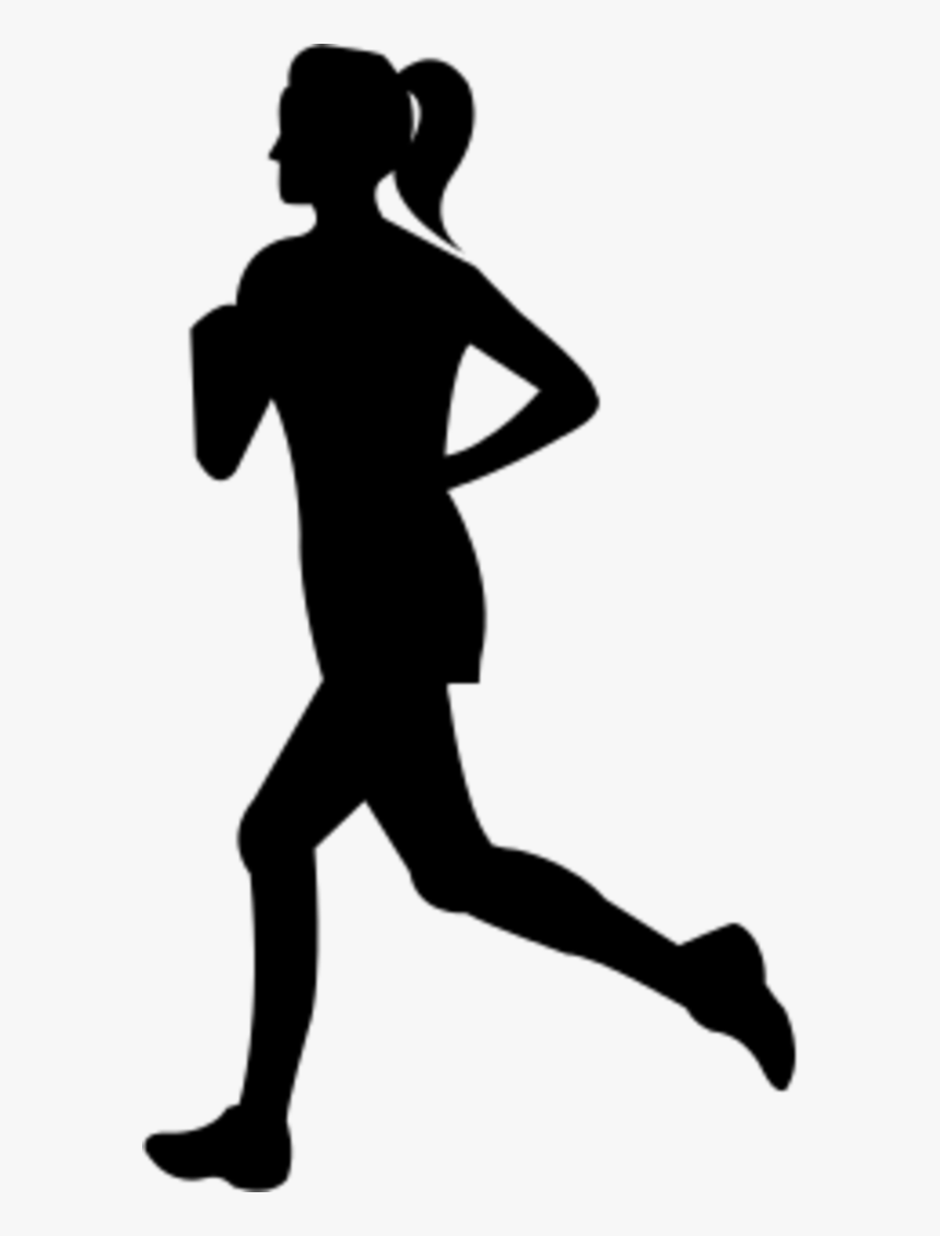 Running Silhouette Woman Clip Art - Running People Silhouette Png, Transparent Png, Free Download