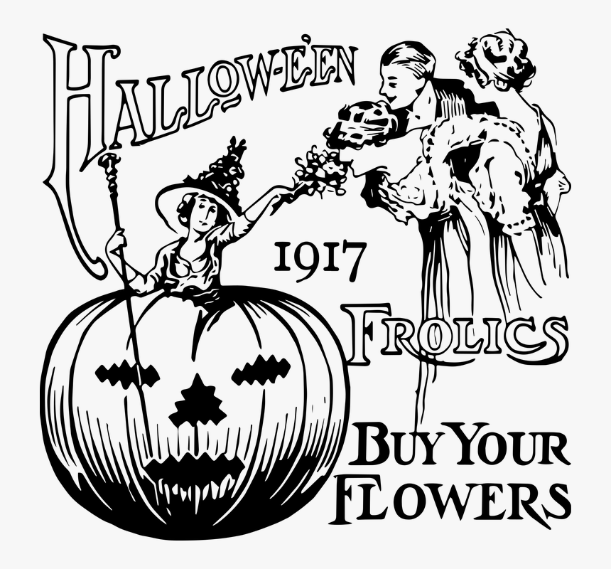 Halloween, Retro, Scared Woman, Man, Horror, Vintage - Jack-o'-lantern, HD Png Download, Free Download