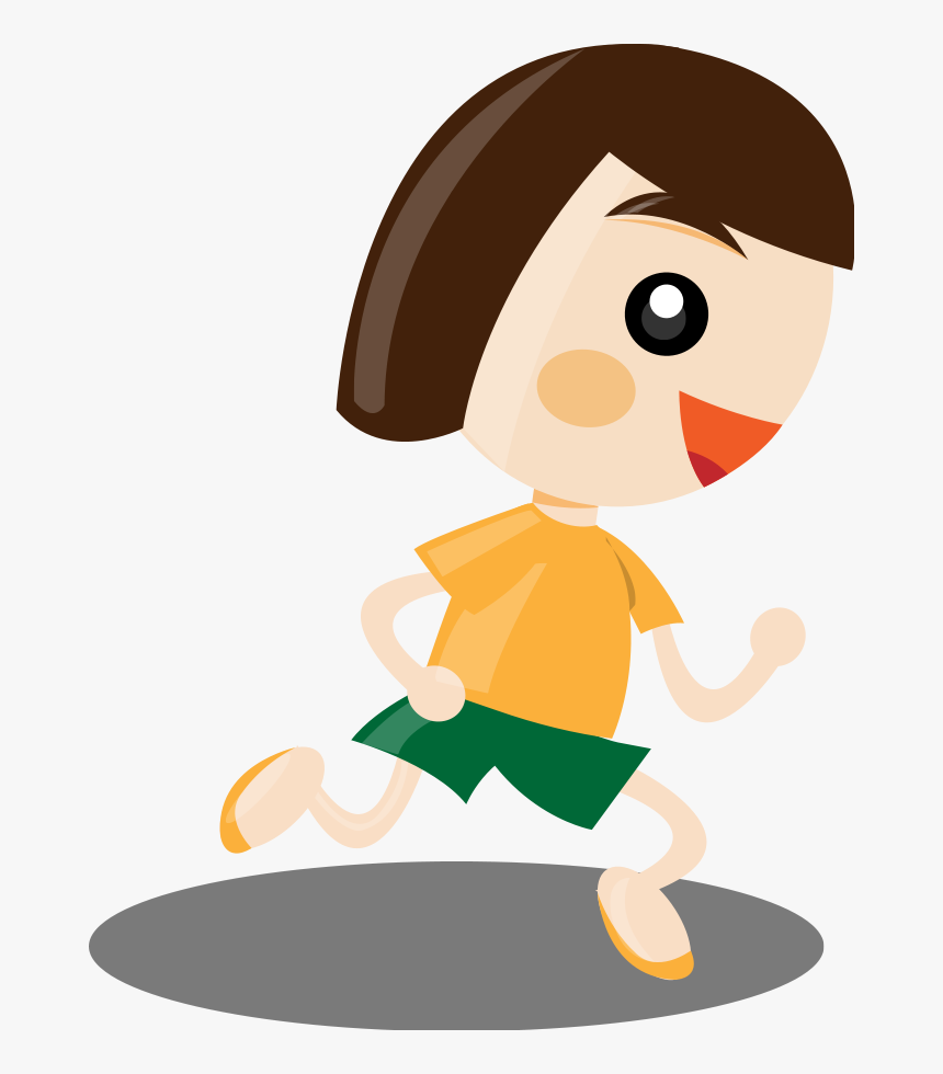 Scared Girl Running Clipart - Cartoon Girl Running Png, Transparent Png, Free Download