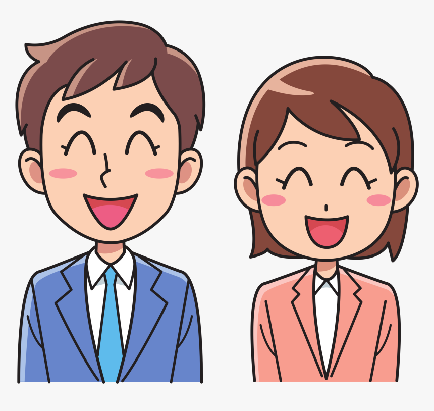 Business And Woman Laughing - Man And Woman Cartoon, HD Png Download, Free Download