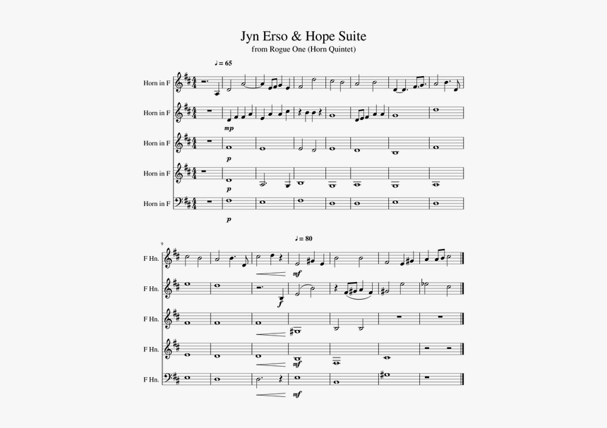 Jyn Erso And Hope Suite Sheet Music, HD Png Download, Free Download