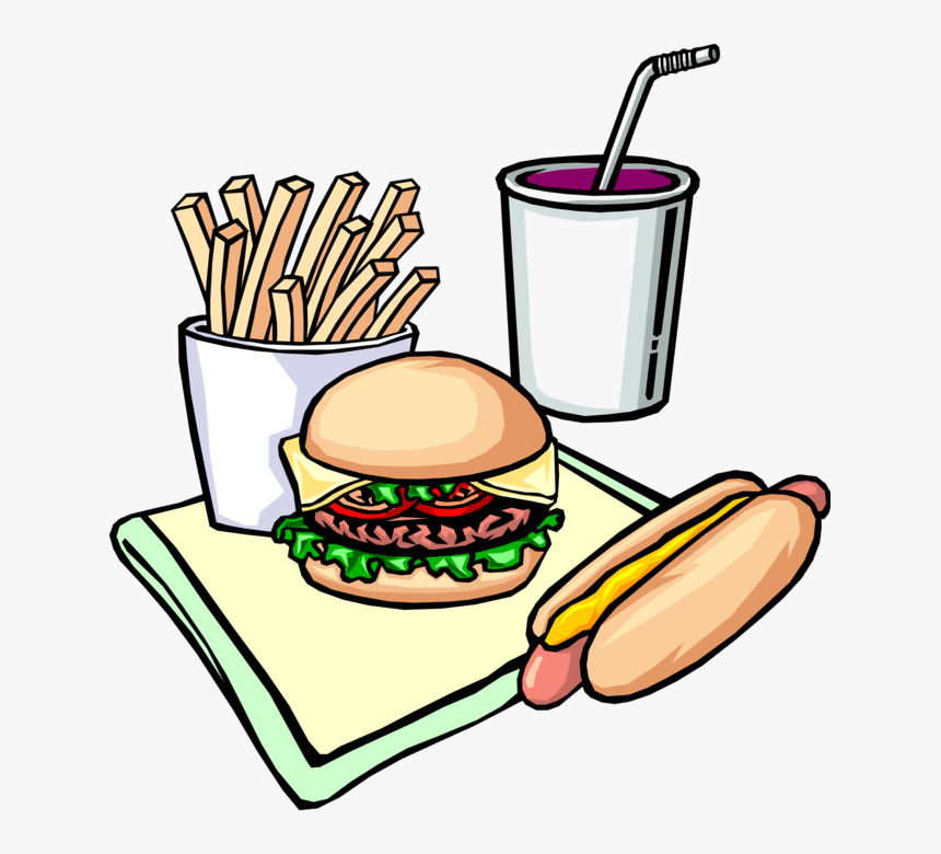 Vector Illustration Of Fast Food Hamburger, Hotdog, - Imagens De Lanches Png, Transparent Png, Free Download