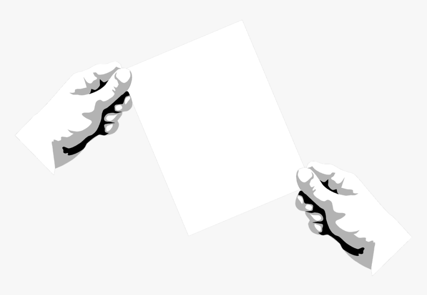 Transparent Hand Holding Card Png - Blank Paper Black And White, Png Download, Free Download