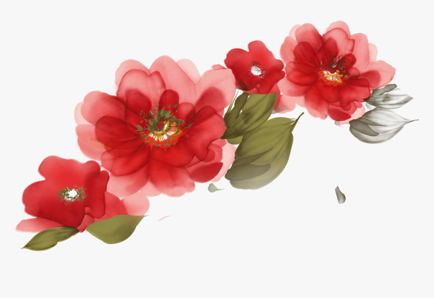Transparent Red Watercolor Png - Red Flowers Watercolor Png, Png Download, Free Download