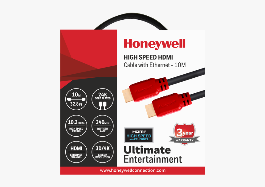 Honeywell Hdmi Cable 10m, HD Png Download, Free Download