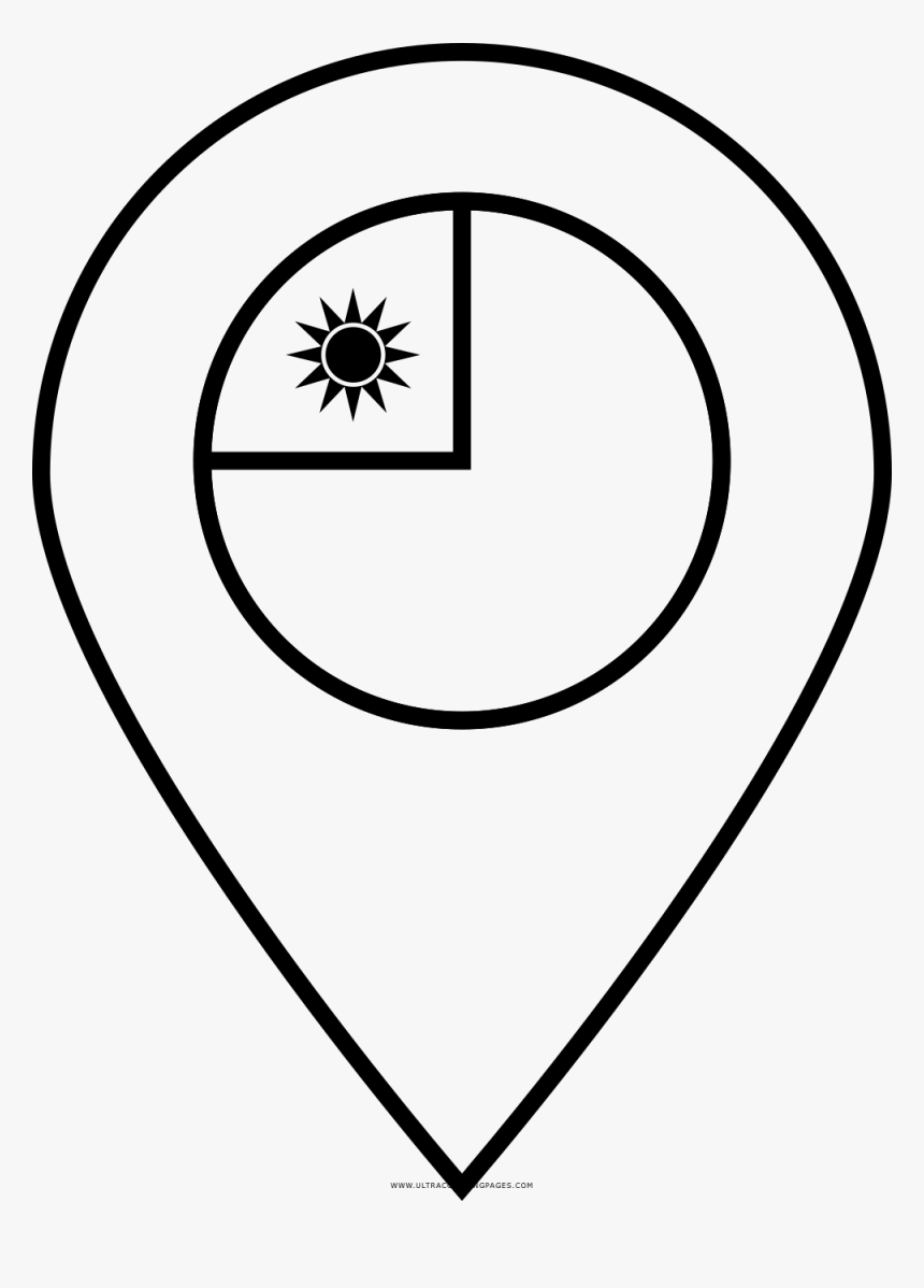 Taiwan Flag Coloring Page - Circle, HD Png Download, Free Download