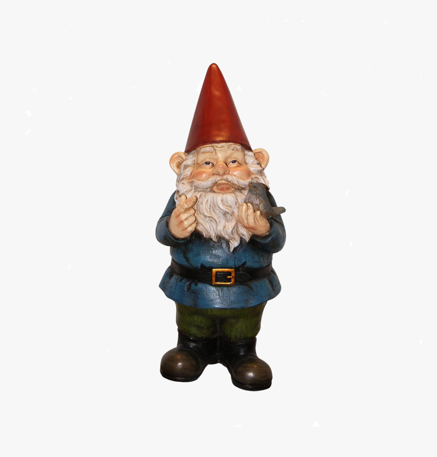 Garden Gnome Garden Ornament Gardening - Garden Gnome Holding Bird, HD Png Download, Free Download