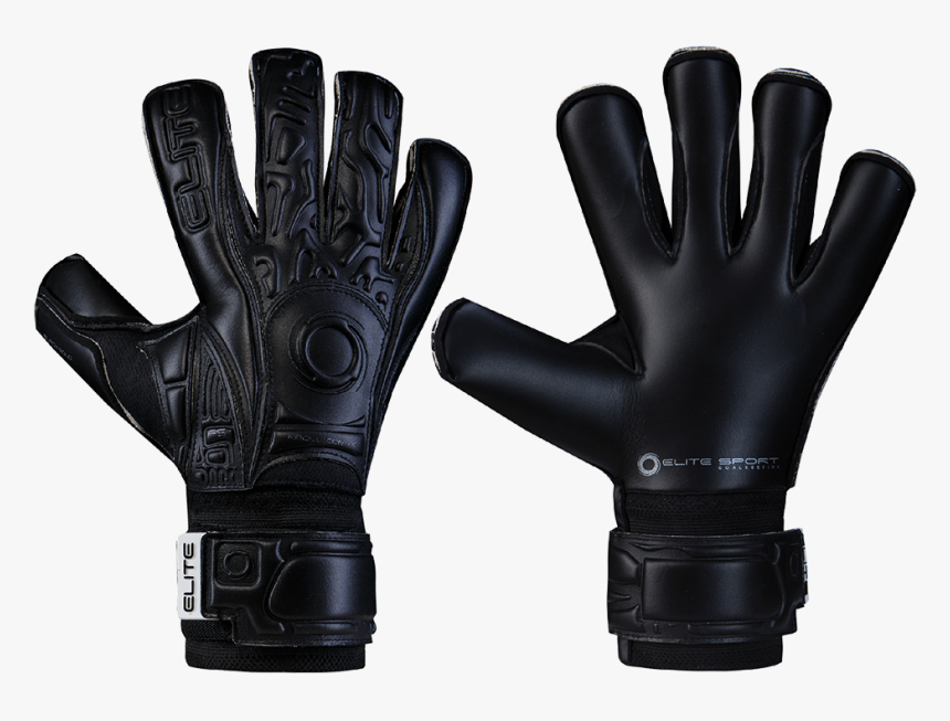 Elite Sport Black Solo Soccer Goalie Glove - Black Elite Goalkeeper Gloves, HD Png Download, Free Download