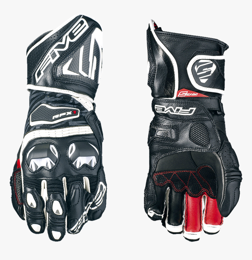 Five Rfx1 Race Leather Gloves Black / White All Sizes - Five Rfx1 White Black, HD Png Download, Free Download