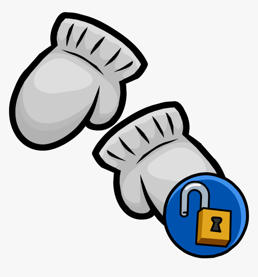 Grey Mittens Club Penguin - Club Penguin Gloves, HD Png Download, Free Download