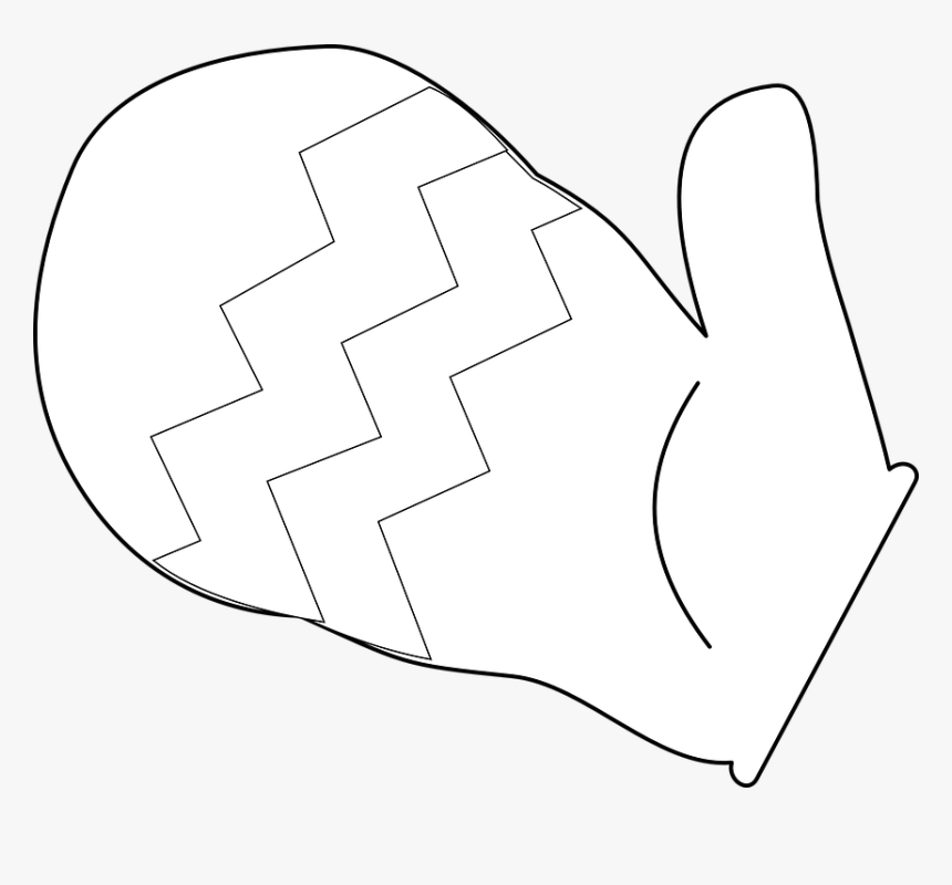 Mittens, Gloves, Outline, White, Clothing, Winter, - Eldiven Çizimleri, HD Png Download, Free Download