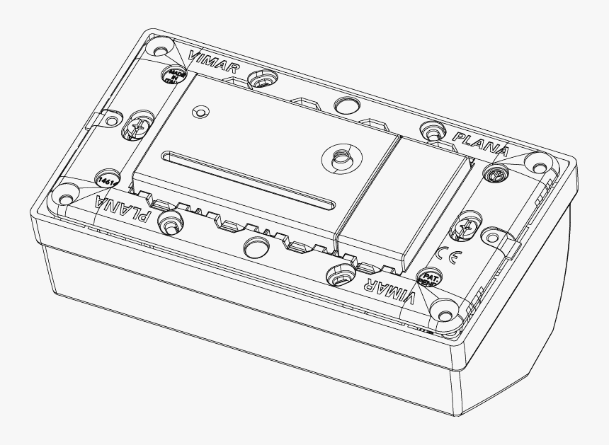 3d View - Vimar - 14473 - Smart Card Programmer White - Technical Drawing, HD Png Download, Free Download