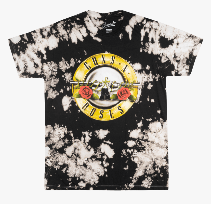 Guns N Roses Bullet Logo T-shirt Bleach Wash Mens Rock - Guns N Roses, HD Png Download, Free Download