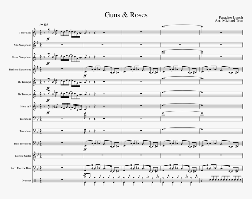 Guns And Roses Score, HD Png Download, Free Download