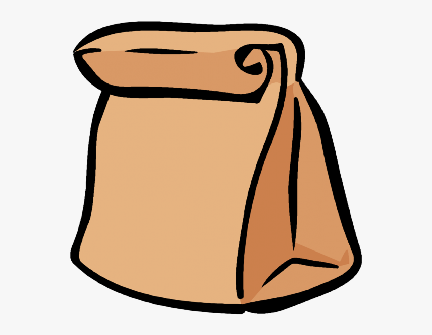 Lunch Clipart Snack - Paper Lunch Bag Cartoon, HD Png Download, Free Download