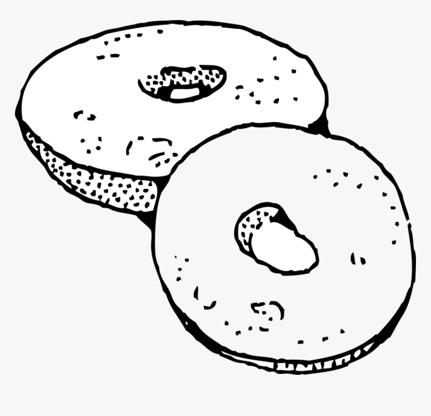 Bagels, Slices, Food, Half, Snack, Sliced, Circular - Black And White Bagel Clipart, HD Png Download, Free Download