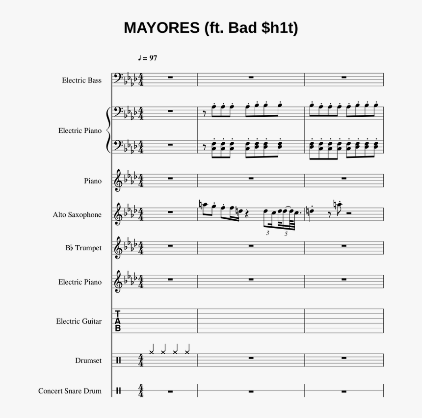 Mayores Becky G Piano Pdf, HD Png Download, Free Download