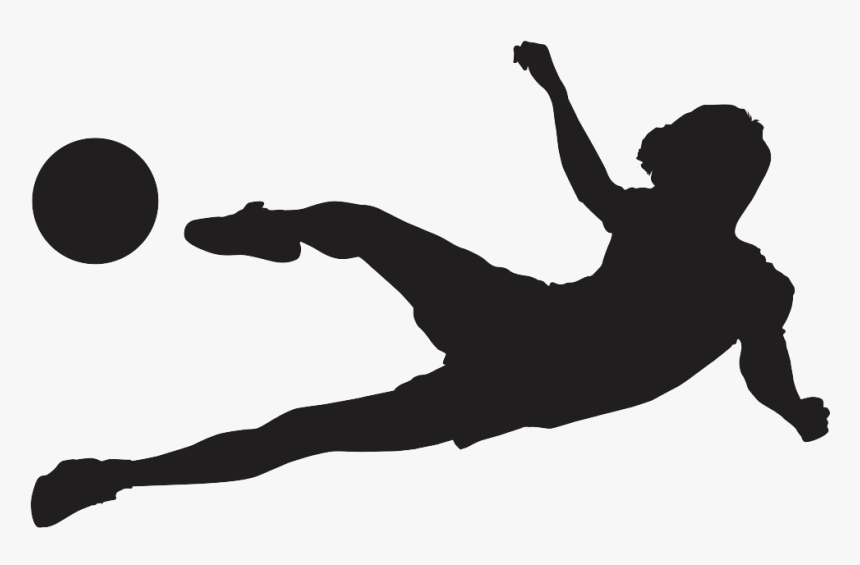 Volleyball Football Kick Black - Side Volley Soccer Silhouette, HD Png Download, Free Download