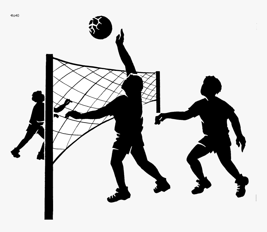 Volleyball Free Art Clip On Transparent Png - Playing Volleyball Clipart Black And White, Png Download, Free Download