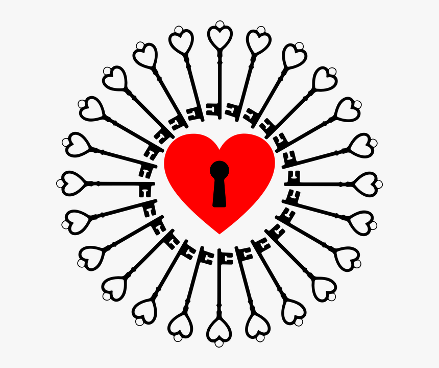 Heart, Key, Lock, Unlock, Love, Romance, Passion - Virus Structure For Alevel, HD Png Download, Free Download