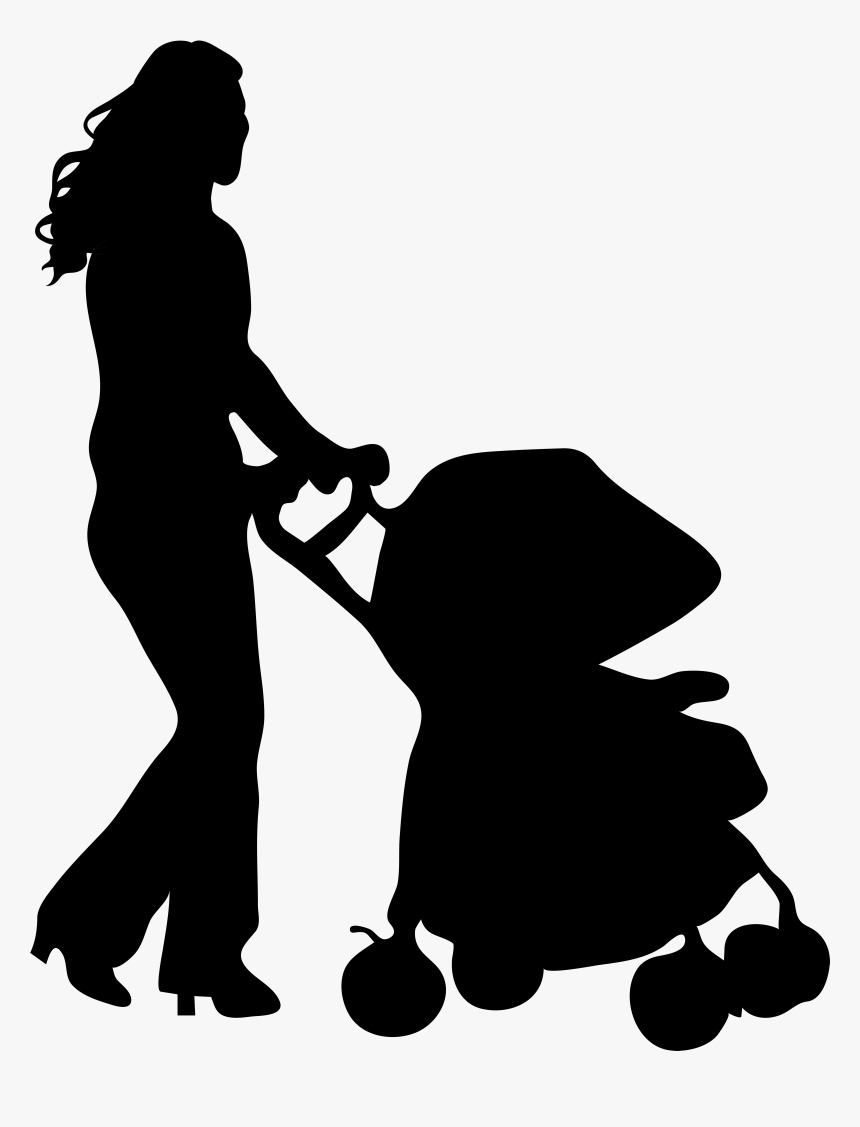 Female Silhouette With Baby, HD Png Download, Free Download