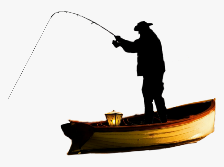 #fisherman , #boat, #silhouette , #fishing - Clipart Silhouette Fisherman, HD Png Download, Free Download