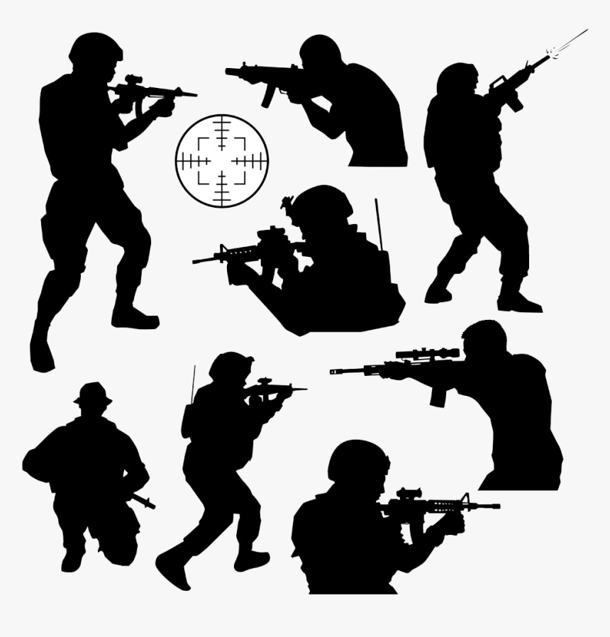 Military Clipart Army Shooting - Soldier Vector Painting, HD Png Download, Free Download