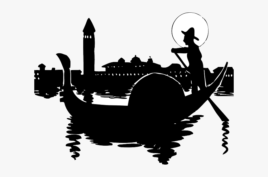 Water, City, Silhouette, Cartoon, Italy, Italian, Boat - Italy Clip Art, HD Png Download, Free Download