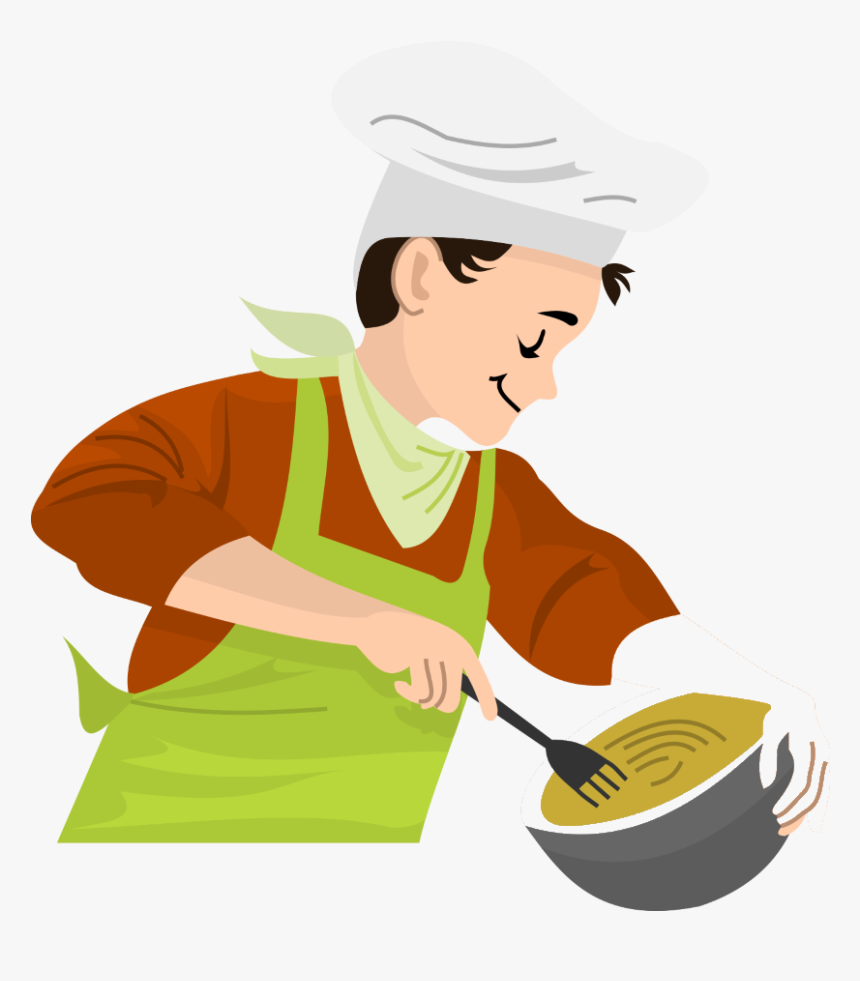 Food Clipart Cooking Fries - Chef Making Food Clipart, HD Png Download, Free Download