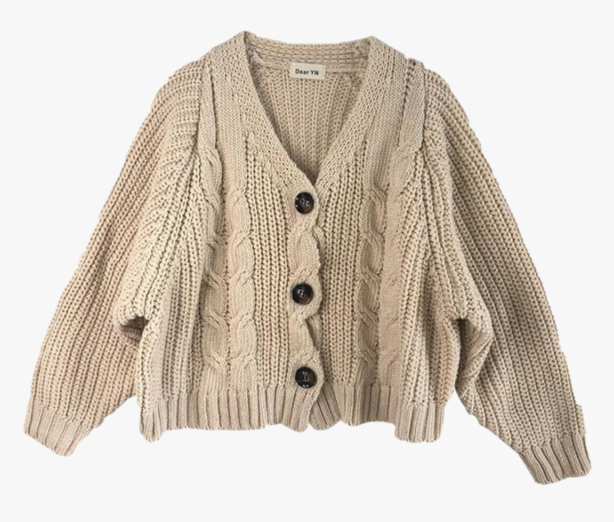 #aesthetic #soft #filler #png #sweater #buttonup #button - Cable Knit Cardigan Oversized, Transparent Png, Free Download