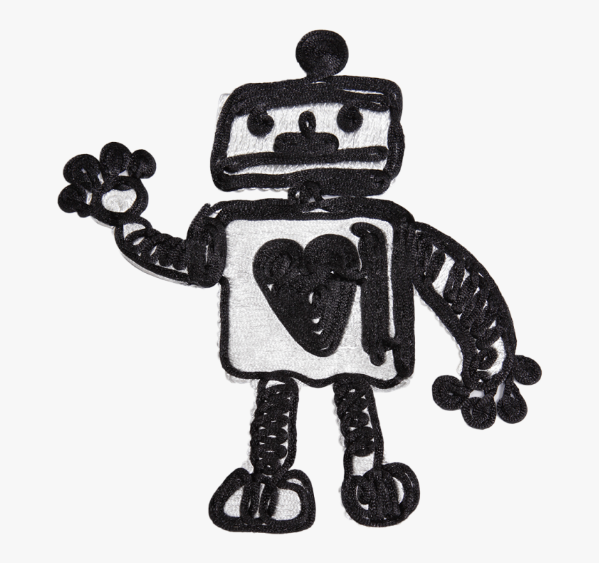 Nylon Rope Cartoon Robot Pattern Applique - Cartoon, HD Png Download, Free Download