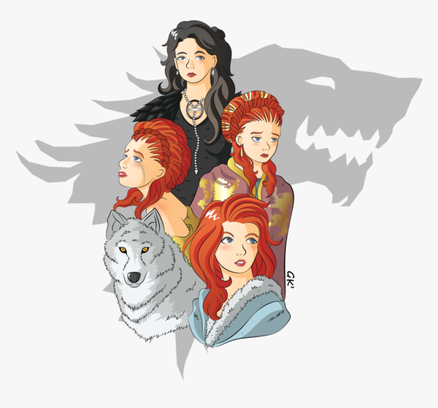 Daenerys Arya Stark Robb - Sansa And Arya Asoiaf, HD Png Download, Free Download