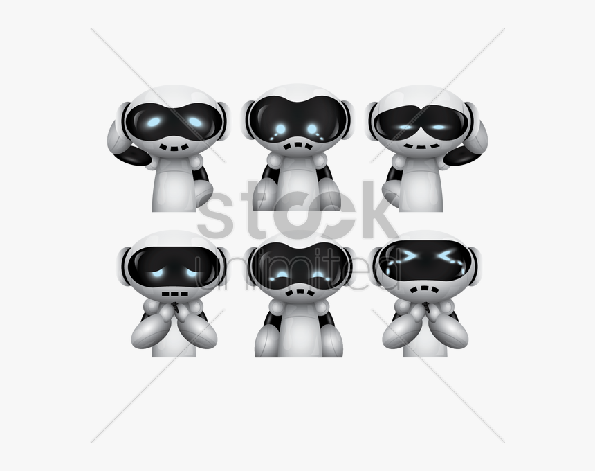 Robot Vector Face - Cartoon Robot Facial Expressions, HD Png Download, Free Download