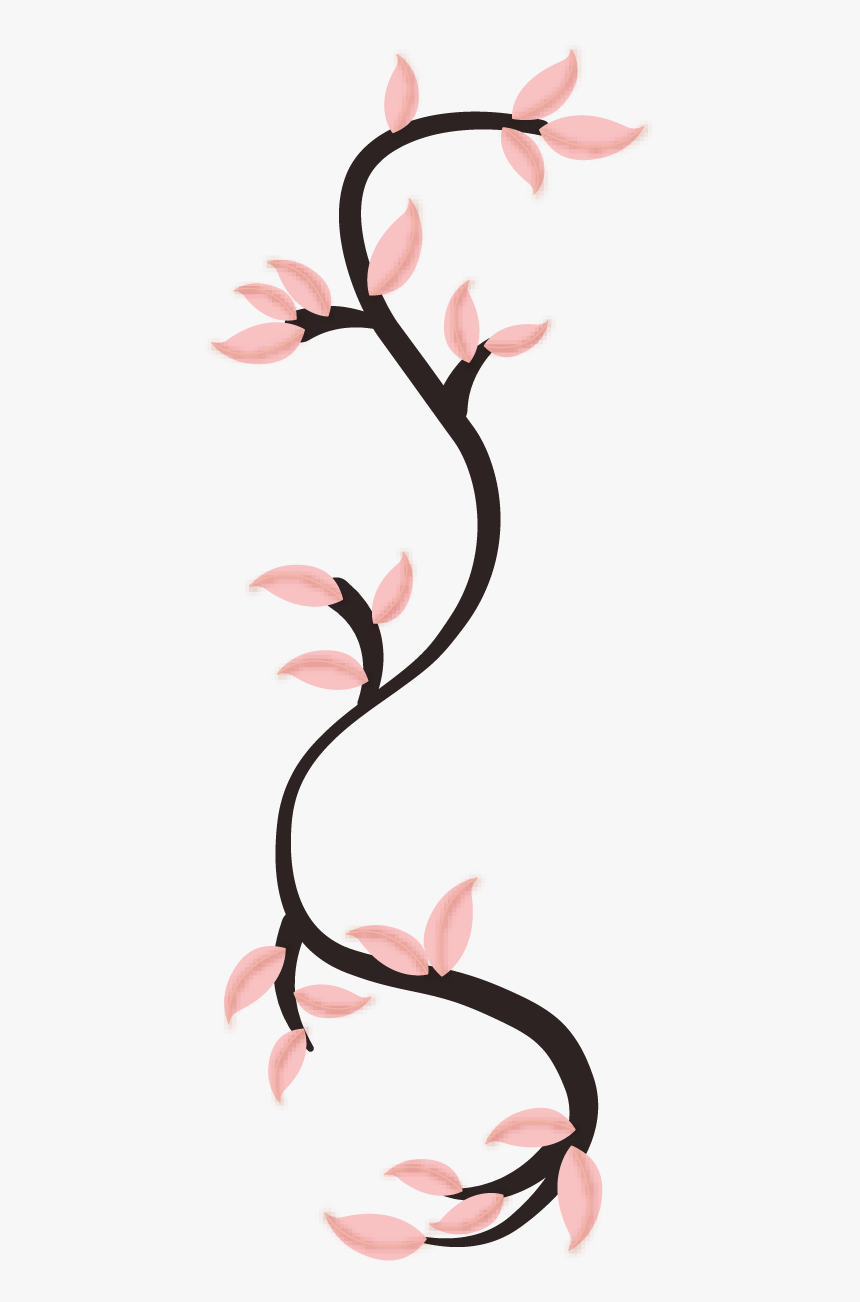 Pink-curve Plant Vine, HD Png Download, Free Download