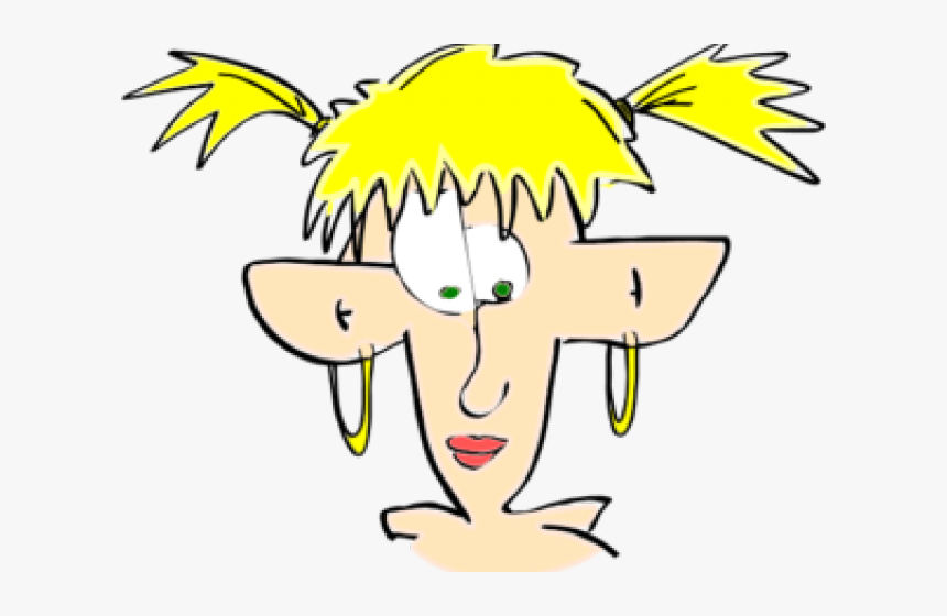 Stupid Face Cliparts - Girl With Big Ears Clipart, HD Png Download, Free Download